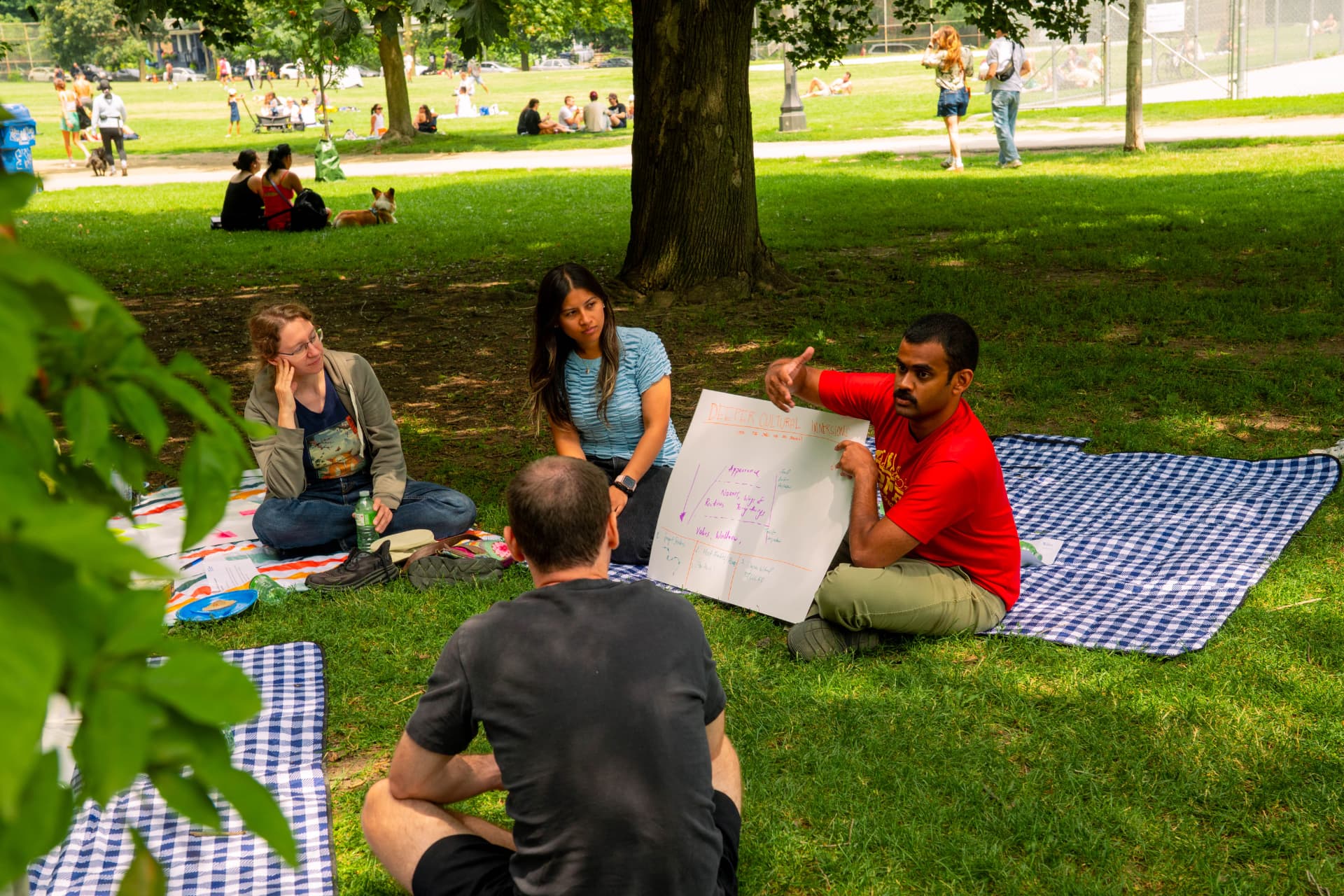 Attendees discussing deeper cultural immersion in the park